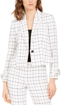 Printed Single-Button Blazer