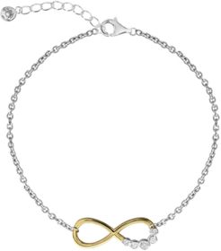 Bodifine Two-Tone 10K Gold- Tone Sterling Silver-Tone Infinity Anklet
