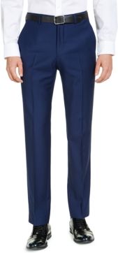 Modern-Fit High Blue Pindot Wool Suit Pants