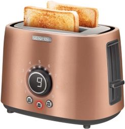 Stainless Steel 2-Slice 800W Toaster with Digital Button & Rack