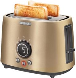 Stainless Steel 2-Slice 800W Toaster with Digital Button & Rack