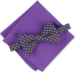 Geo Bow Tie & Solid Pocket Square Set, Created for Macy's