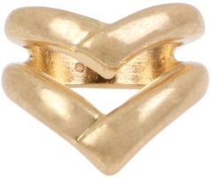 Sculptural V Ring in Gold-tone Metal