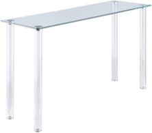 All Glass Sofa Table with Tube Legs
