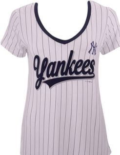 New York Yankees Pinstripe V-Neck T-Shirt