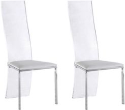 Layla Acrylic High-Back Upholstered Side Chair, Set of 2