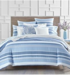 Damask Designs Coastal Stripe 300-Thread Count Queen Comforter Set, Created for Macy's Bedding