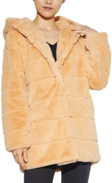 Jill Hooded Faux-Fur Coat, Created for Macy's