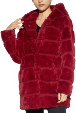 Jill Hooded Faux-Fur Coat, Created for Macy's