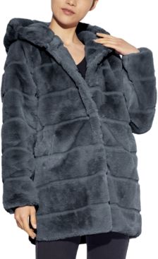 Jill Hooded Faux-Fur Coat, Created for Macy's