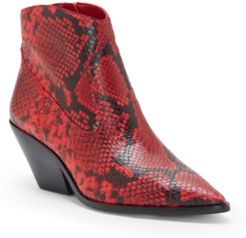 Jemeila Snake-Embossed Booties Women's Shoes