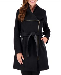 Asymmetrical Belted Wrap Coat, Created for Macy's