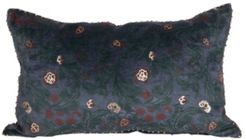 Floral Cotton Lumbar Pillow, 20" x 12"