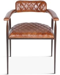 Hudson Diamond Stitched Leather Armchair