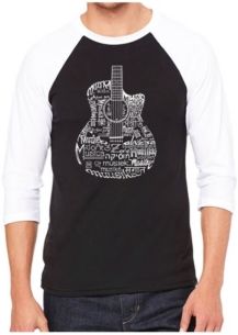 Languages Guitar Men's Raglan Word Art T-shirt