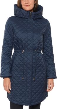 Hooded Quilted Anorak Coat