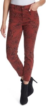 High-Rise Printed Ankle Skinny Jeans