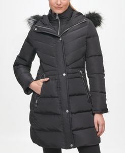 Faux Fur Hooded Puffer Coat