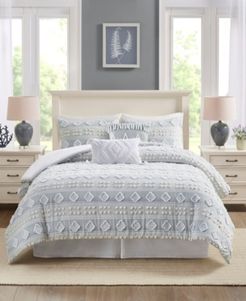 Brice Clipped Jacquard 5 Piece Duvet Set, King Bedding