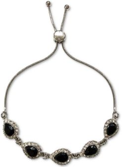 Silver-Tone Pave & Pear-Shaped Crystal Slider Bracelet, Created for Macy's