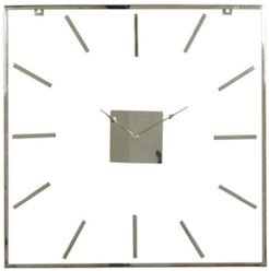 Extra Large Square Metal Wall Clock with Clear Glass Face