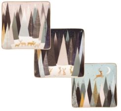 Sara Miller Frosted Pines Square Trays, Set of 3