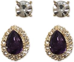 2-Pc. Set Crystal & Stone Earrings, Created for Macy's