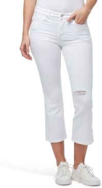 Destructed Slim Bootcut Cropped Jeans