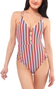Got the Groove Plunge Strappy One-Piece Swimsuit Women's Swimsuit