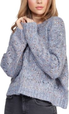 Open-Knit Marled Sweater