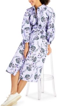 Cotton Floral-Print Midi Dress, Created for Macy's