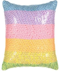 Spree Over The Rainbow Sequin Decorative Pillow, 16" x 16" Bedding
