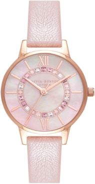 Wonderland Blush Leather Strap Watch 30mm