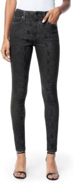 Charlie Snake-Embossed Skinny Ankle Jeans