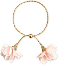 Inc Imitation Pearl & Fabric Flower Bolo Bracelet, Created for Macy's