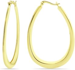 Large Sterling Silver Graduated Drop Hoops, 1.75"