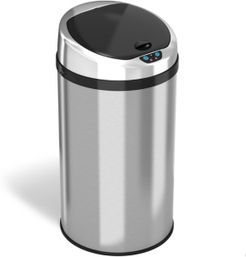 8 Gallon Round Sensor Trash Can with Deodorizer, Stainless Steel