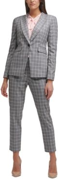 One-Button Windowpane Blazer