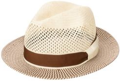 Woven Paper Fedora with Vented Crown Hat