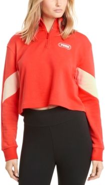 Rebel Half-Zip Cropped Sweatshirt