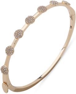 Gold-Tone Pave Disc Bangle Bracelet