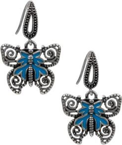 Enamel Butterfly Dangle Earrings