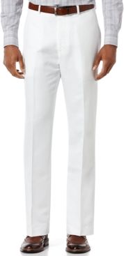 Linen Blend Solid Twill Pants
