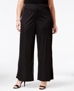 Plus Size Mesh Sparkle Palazzo Pants