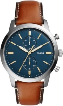 Chronograph Townsman Light Brown Leather Strap Watch 44mm FS5279