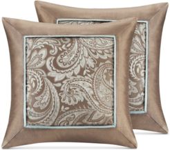 Aubrey Paisley Jacquard 20" Square Pair of Decorative Pillows