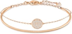 Ginger Gold-Tone Polished and Pave Bangle Bracelet