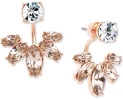 Gold-Tone Clear & Rose Crystal Jacket Earrings