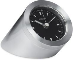 Workplace Silver-Tone Metal Cylindrical Clock