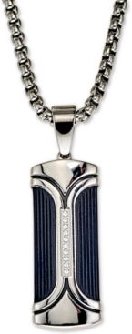 Diamond Accent Dog Tag 22" Pendant Necklace, Created for Macy's